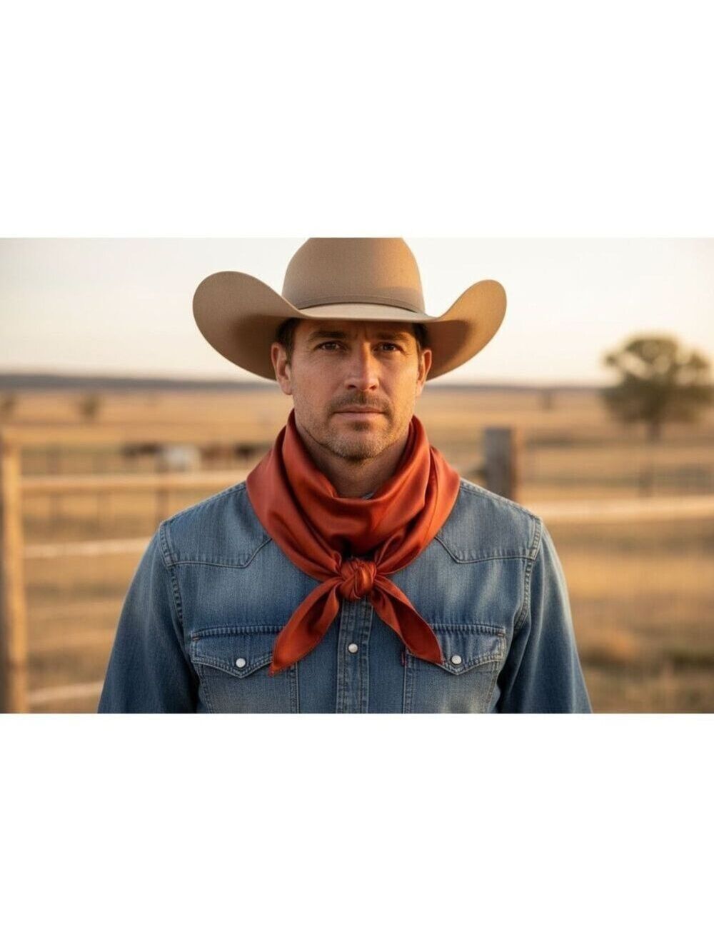 Rust Wild Rag Scarf 35x35 Satin Western Cowgirl Cowboy Bandana - Picture 9 of 10